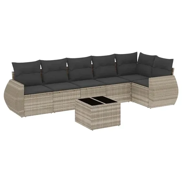 Zestaw wypoczynkowy ogrodowy jasnoszary rattan PE 62 x 62 x 69 cm