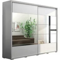 Szafy - Szafa Przesuwna 200 z Lustrem A17 Skąpski Meble Czekolada, Craft Złoty, 245 cm - miniaturka - grafika 1