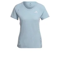 Koszulki sportowe damskie - Koszulka damska adidas  Runner Tee Magic Grey XS - miniaturka - grafika 1