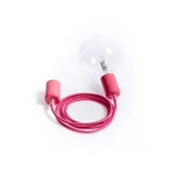 Lampy sufitowe - Loft metal line - 22 różowa piwonia lampa wisząca KOLOROWE KABLE - miniaturka - grafika 1
