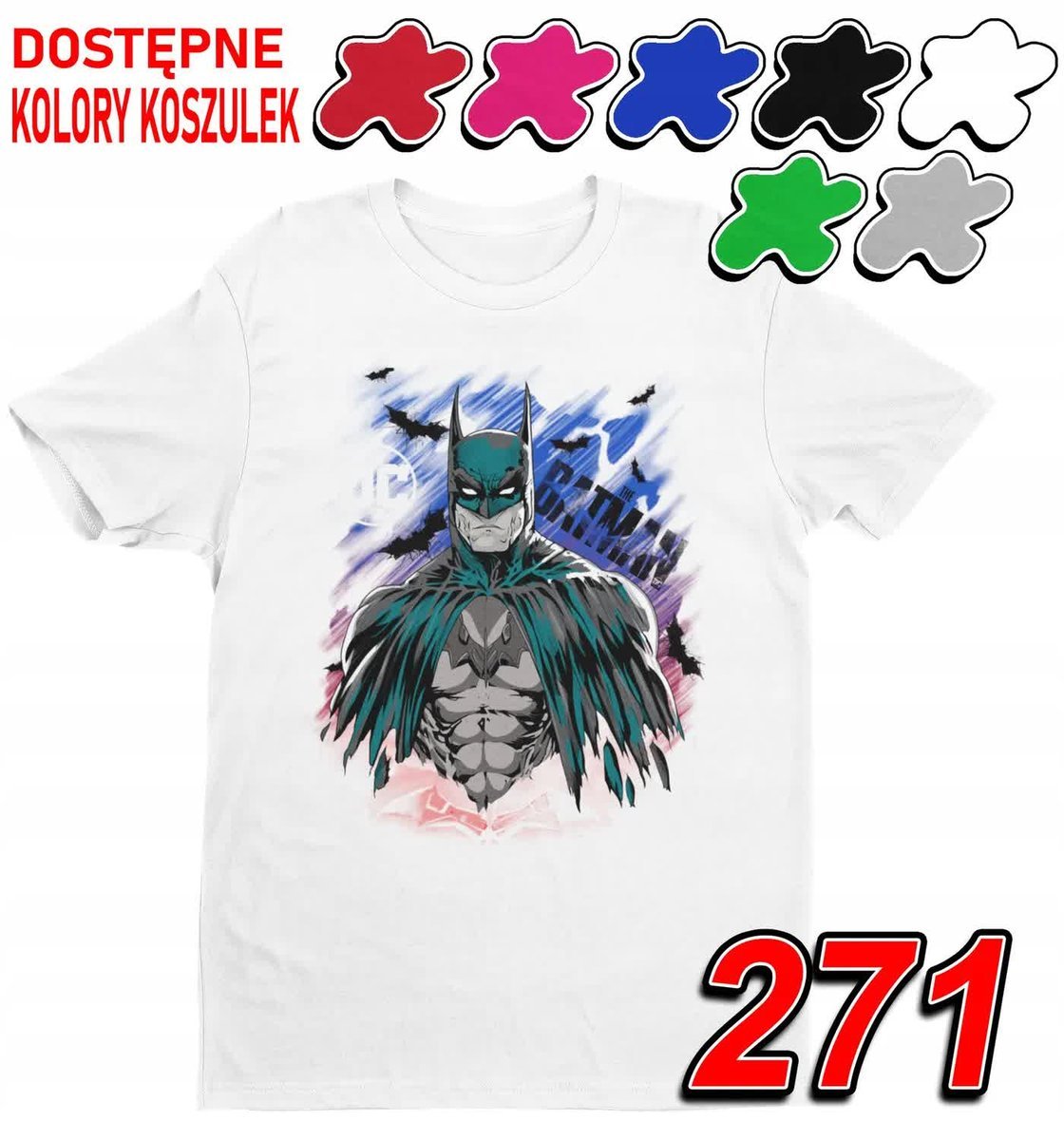 Dziecięca Koszulka T-Shirt Z Nadrukiem Avengers Batman Dc -M 134-140
