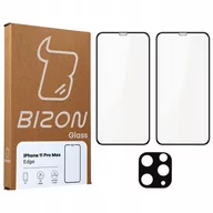 Szkła hartowane na telefon - Bizon Szkło hartowane Bizon Glass Edge CF - 2 sztuki + ochrona na obiektyw, iPhone 11 Pro Max, czarne 5903896180113 - miniaturka - grafika 1