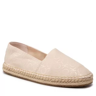 Espadryle damskie - Calvin Klein Espadryle Espadrille W/hdw - Canvas Mono HW0HW00888 Sand Mono 0LD - grafika 1