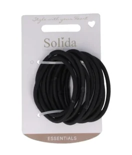 Solida Haargummis schwarz, 5 cm, 9 Stk. Gumka do włosów 9 szt. - Ozdoby do włosów - miniaturka - grafika 1