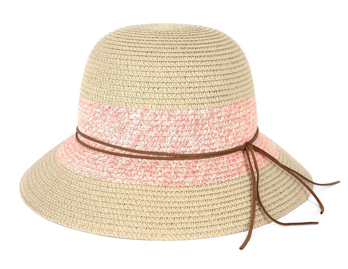 Kapelusz Damski Słomkowy Plażowy Elegancki Retro Regulowany Letni Beżowy 58