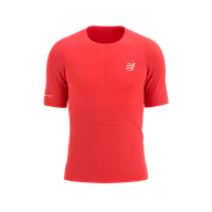 Koszulki sportowe męskie - COMPRESSPORT Koszulka biegowa PRO RACING SS T-SHIRT fluo red - miniaturka - grafika 1