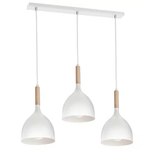 Luminex Noak wood 1196 lampa wisząca zwis 3x60W E27 biały / brązowy - Lampy sufitowe - miniaturka - grafika 2