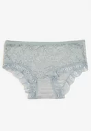 Majtki damskie - Jasnoniebieskie Koronkowe Majtki Figi z Bawełny Kathrin - miniaturka - grafika 1