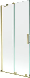 Mexen Velar parawan nawannowy 2-skrzydłowy przesuwny 95 x 150 cm, transparent, złoty - 896-095-000-01-50 - Parawany nawannowe - miniaturka - grafika 1