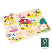 Zabawki interaktywne dla dzieci - New Classic Toys - Drewniane Puzzle Farma (8 elementów) - miniaturka - grafika 1