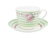 Filiżanki - Zestaw filiżanka jumbo ze spodkiem do kawy zielona - miniaturka - grafika 1