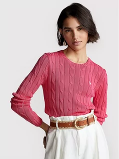 Swetry damskie - Ralph Lauren Polo Sweter 211580009107 Różowy Slim Fit - grafika 1