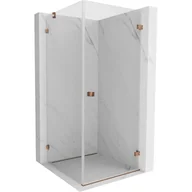 Kabiny prysznicowe - Mexen Lunar-B kabina prysznicowa uchylna prawa 80 x 80 cm, transparent, różowe złoto - 832-080-080-60-00-P - miniaturka - grafika 1