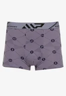 Majtki męskie - Jasnoniebieskie Bawełniane Majtki Bokserki z Ozdobnym Napisem i Szeroką Gumką Velsea - miniaturka - grafika 1