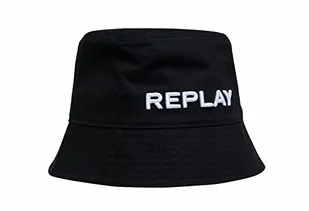 Replay Czapka typu bucket z logo unisex, 098 BLACK, L - Czapki damskie - miniaturka - grafika 1