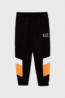 Spodnie damskie - EA7 Emporio Armani EA7 Emporio Armani spodnie dresowe dziecięce kolor czarny z nadrukiem - grafika 1