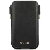 Etui i futerały do telefonów - Guess Saffiano Pouch - Torebka na telefon S/M max 6.1" czarny - miniaturka - grafika 1