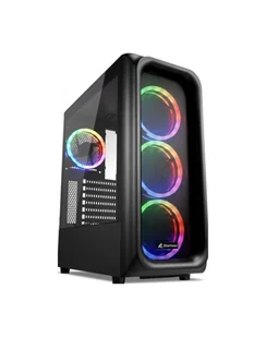 Sharkoon TK5M RGB, tower housing, Kolor: CZARNY, tempered glass - window - Obudowy komputerowe - miniaturka - grafika 1