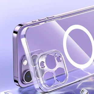 Baseus Crystal Magnetic Case etui do iPhone 14 Pro cienki pokrowiec MagSafe + szkło przezroczyste - Etui i futerały do telefonów - miniaturka - grafika 12