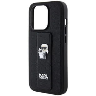 Etui Karl Lagerfeld Gripstand Saffiano Karl&Choupette Pins na iPhone 13 Pro Max - czarne - Etui i futerały do telefonów - miniaturka - grafika 6