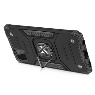 Wozinsky Ring Armor pancerne hybrydowe etui pokrowiec + magnetyczny uchwyt Samsung Galaxy A22 4G czarny - Etui i futerały do telefonów - miniaturka - grafika 4