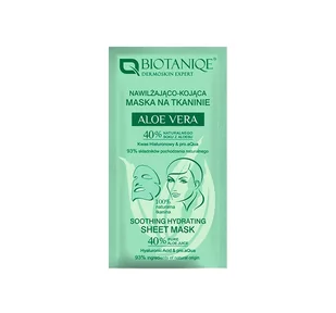 BIOTANIQE ALOE VERA NAWILŻAJĄCO-KOJĄCA MASKA NA TKANIENIE 15ML - Maseczki do twarzy - miniaturka - grafika 1