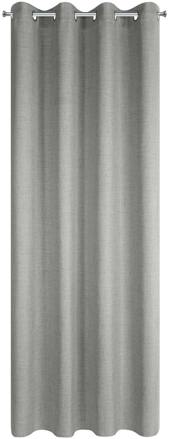 Eurofirany Zasłona JULA 140x250 cm ciemnobeżowa na przelotkach