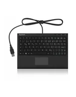 Klawiatury - raidsonic IcyBox KeySonic mini klawiatura, smart touchpad, Czarna - miniaturka - grafika 1