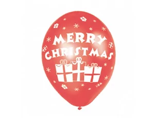 AMSCAN Balony lateksowe Merry Christmas - 27,5 cm - 6 szt. - Balony i akcesoria - miniaturka - grafika 1