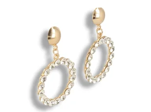 Klipsy do uszu okrągłe z cyrkonią - Kolczyki - miniaturka - grafika 1