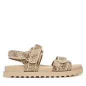 Sandały damskie - Sandały Guess FLJFDS LEL03 Beżowy - miniaturka - grafika 1