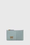 Portfele - Pinko portfel skórzany kolor szary - miniaturka - grafika 1