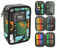 Piórniki - Piórnik potrójny z wyposażeniem Coolpack Jumper 3 Jurassic - miniaturka - grafika 1