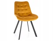 Krzesła - Krzesło pikowane do salonu MONTI VELVET curry - miniaturka - grafika 1