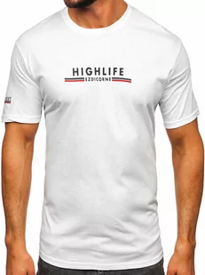 Biały bawełniany t-shirt męski z nadrukiem Bolf 14738 - Koszulki męskie - miniaturka - grafika 1