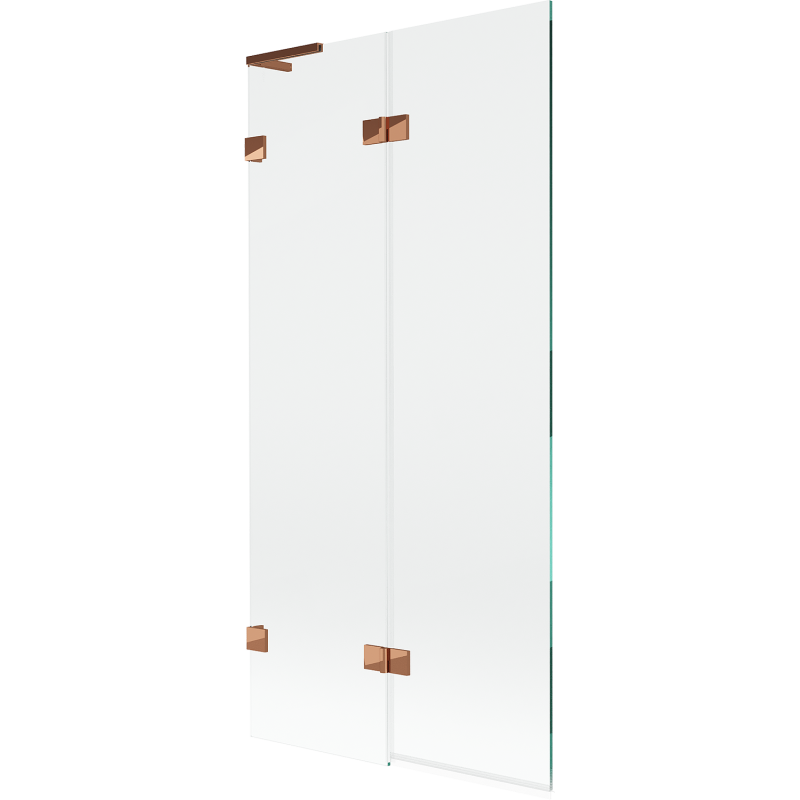 Mexen Lunar L parawan nawannowy 2-skrzydłowy lewy 90 x 150 cm, transparent, różowe złoto - 897L-090-100-60-00-L