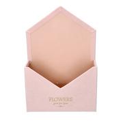 Sztuczne kwiaty - Flowerbox Pudełko Koperta Różowy Welur 29,5Cm Kompozycje Kwiatowe Na Prezent - miniaturka - grafika 1