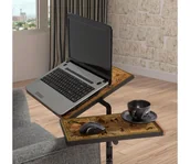 Stoły i stoliki do biura - Stół regulowany GLEN 87x67 cm brąz/czarny - miniaturka - grafika 1