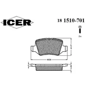Klocki hamulcowe - Klocki hamulcowe - komplet ICER 181510-701  w 24 h. Do 100 dni na zwrot. 100 tys. Klientów. - miniaturka - grafika 1