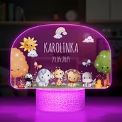 Pamiątka Pierwszej Komunii Świętej - Lampka LED L 3D z nadrukiem na szkle akrylowym dla dziewczynki na urodziny - miniaturka - grafika 1