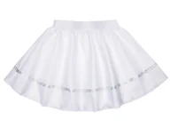 Sukienki i spódniczki dla dziewczynek - SPÓDNICZKA POLIESTER BIAŁA 40cm - miniaturka - grafika 1