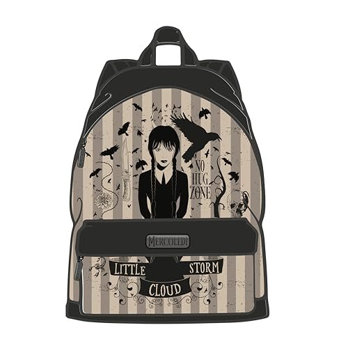 Seven SpA Plecak rekreacyjny BackPack - środa Addams, czarne, Taglia unica, plecak