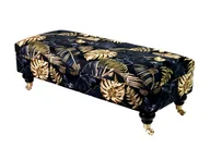 Ławki do przedpokoju - Kufer tapicerowany skrzynia QM-7 145 cm EMRAWOOD Monstera 02 Wonder Velvet - miniaturka - grafika 1