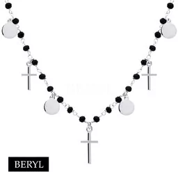 Naszyjnik CHOKER GWIAZD srebro925 krzyże - Biżuteria religijna - miniaturka - grafika 1