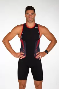ZEROD Strój triathlonowy męski RACER TRISUIT red vivacity - Bielizna sportowa męska - miniaturka - grafika 2