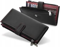 Portfele - Skórzany solidny portfel damski miękki matowy portmonetka na zamek prezent - miniaturka - grafika 1