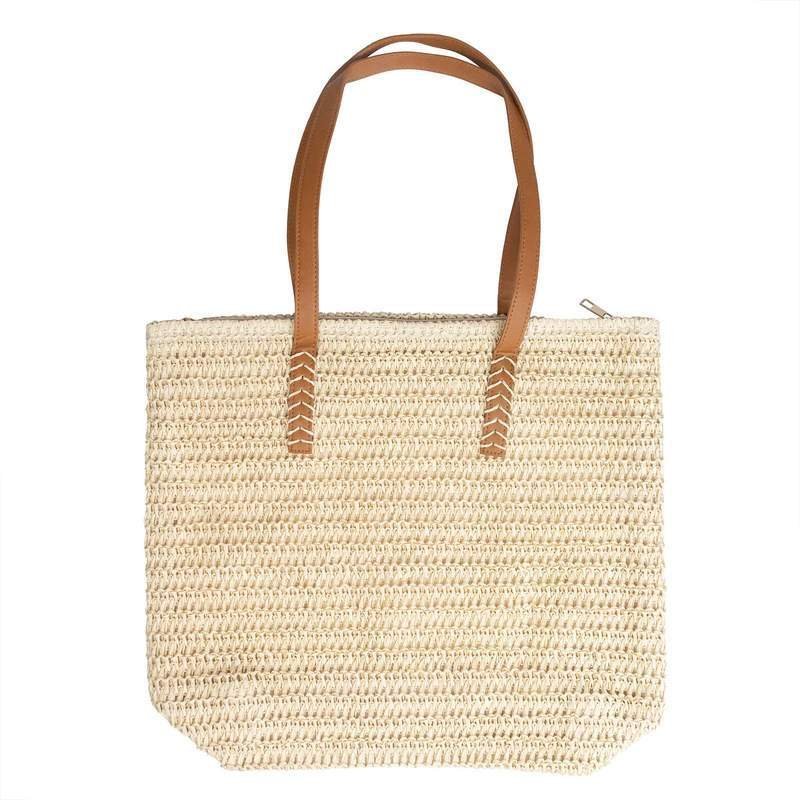 TORBA damska DUŻA SŁOMIANA pleciona plażowa KOSZYK shopper na lato