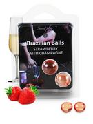 Masaż erotyczny - Secret Play Brazilian Balls Strawberries Champagne 2 pack - miniaturka - grafika 1