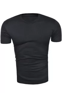 Męska koszulka t-shirt v-neck - czarna - Risardi - Koszulki męskie - miniaturka - grafika 1