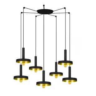 Lampa wisząca WHIZ 7L czarny/złoty - Lampy sufitowe - miniaturka - grafika 1